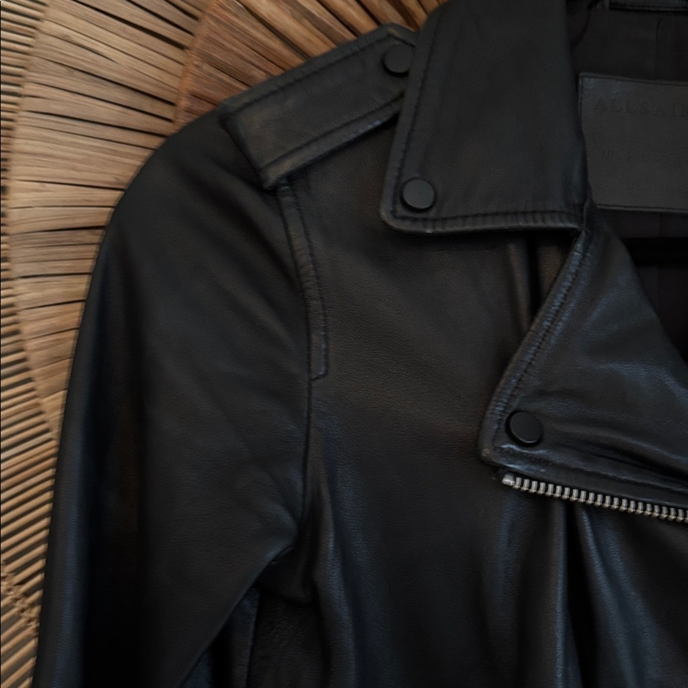 All Saints Leather Jacket Size 2 View 4
